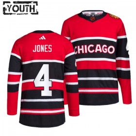 Chicago Blackhawks Seth Jones 4 Adidas 2022-23 Reverse Retro 2.0 Rot Trikot Authentic - Kinder
